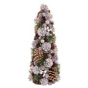 Sapin de Noël Blanc Doré Plastique Foam Ananas 19 x 19 x 48,5 cm