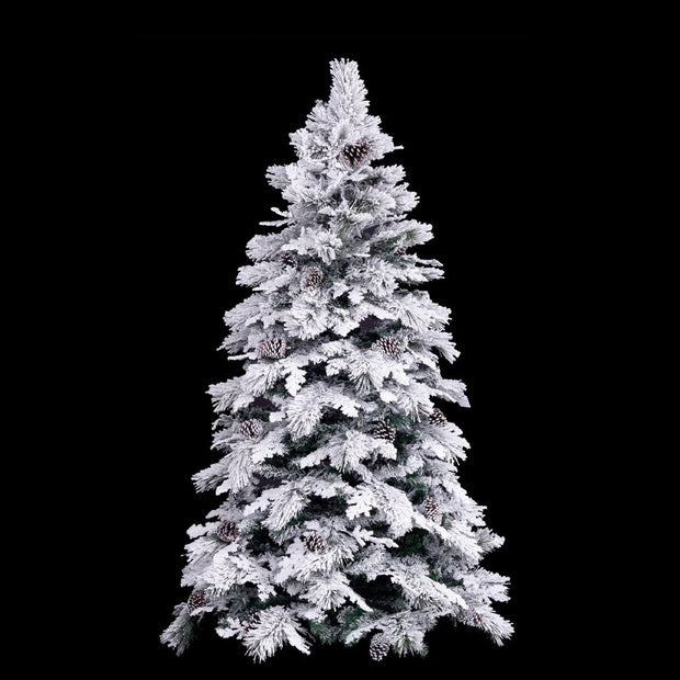 Sapin de Noël Blanc Vert PVC Métal Polyéthylène 180 cm