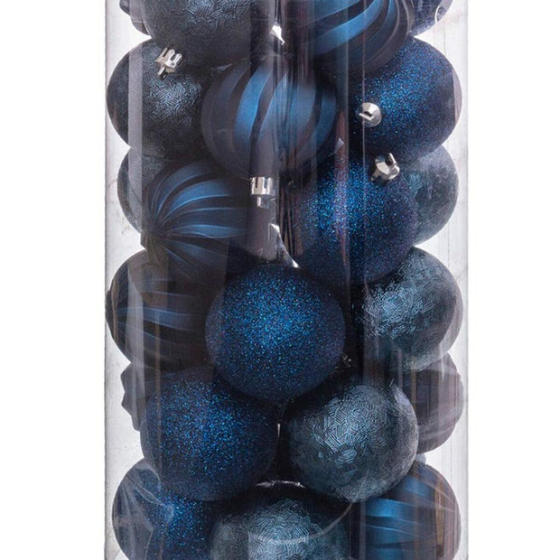 Boules de Noël Bleu Plastique 6 x 6 x 6 cm (30 Unités)
