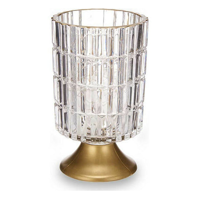 Lanterne à LED Métal Doré Transparent verre (10,7 x 18 x 10,7 cm)