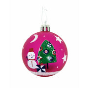 Boule de Noël Peppa Pig Cosy corner Fuchsia 6 Unités Plastique (Ø 8 cm)