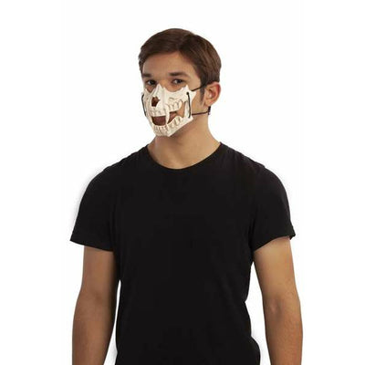 Demi-masque My Other Me Prédateur Os Taille unique Squelette Halloween