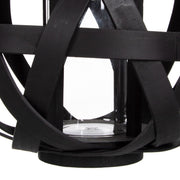 Lanterne Bougeoir Noir Bambou 30 x 30 x 26 cm
