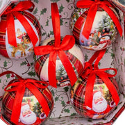 Boules de Noël Rouge Multicouleur Papier Polyfoam Bonhomme de Neige 7,5 x 7,5 x 7,5 cm (5 Unités)