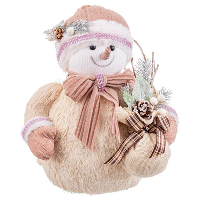 Décorations de Noël Multicouleur Plastique Polyfoam Tissu Bonhomme de Neige 25 x 20 x 32 cm