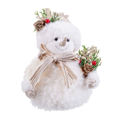 Décorations de Noël Multicouleur Plastique Polyfoam Tissu Bonhomme de Neige 15 x 11 x 18 cm