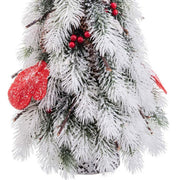 Sapin de Noël Blanc Rouge Vert Plastique Polyfoam Tissu 21 x 21 x 45 cm