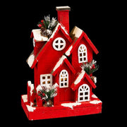 Décorations de Noël Rouge Bois Maison 24 x 13 x 33 cm