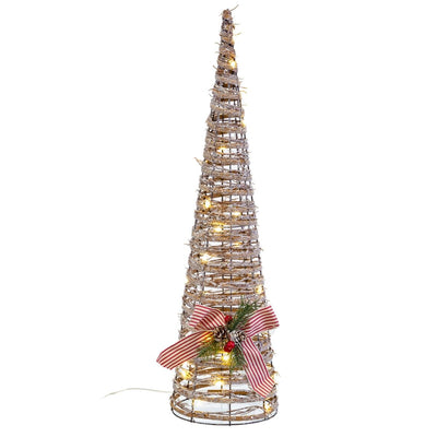 Décorations de Noël Multicouleur Rotin Cônes 16 x 16 x 60 cm