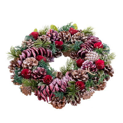 Couronne de Noël Rouge Multicouleur Plastique Foam Ananas 35 x 35 x 9 cm