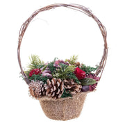 Décorations de Noël Rouge Multicouleur Rotin Plastique Foam Ananas Panier 21 x 21 x 30 cm