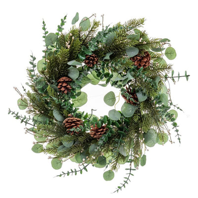 Couronne de Noël Vert Naturel Plastique 60 cm