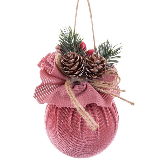 Boules de Noël Multicouleur Rose Velours côtelé Foam 6 x 6 x 6 cm (6 Unités)