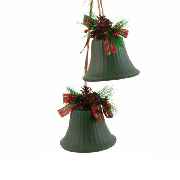 Décorations de Noël Vert Multicouleur Métal Plastique Fibre Cloches 14 x 9 x 47 cm