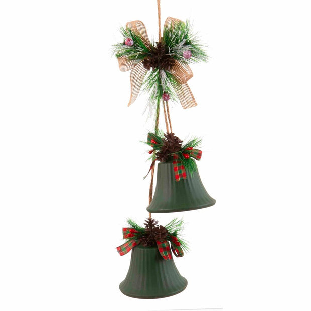 Décorations de Noël Vert Multicouleur Métal Plastique Fibre Cloches 14 x 9 x 47 cm