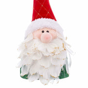 Décorations de Noël Multicouleur Plumes Sable Tissu Père Noël 12 x 36 cm