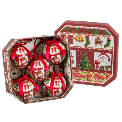 Boules de Noël Multicouleur Papier Polyfoam Père Noël 7,5 x 7,5 x 7,5 cm (5 Unités)