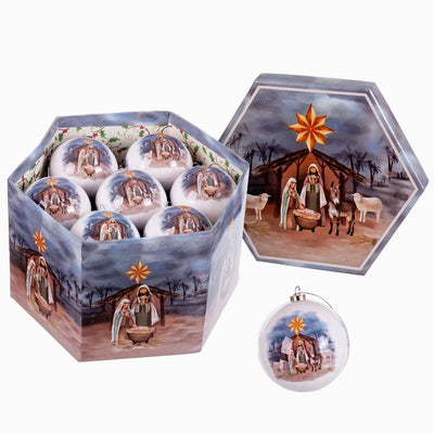 Boules de Noël Multicouleur Papier Polyfoam Naissance/Crèche 7,5 x 7,5 x 7,5 cm (14 Unités)