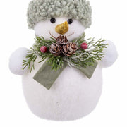 Décorations de Noël Blanc Multicouleur Plastique Polyfoam Tissu Bonhomme de Neige 18 x 13 x 25 cm