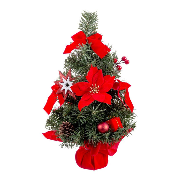 Décorations de Noël Rouge Vert Plastique Tissu Sapin de Noël 40 cm