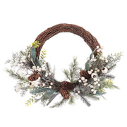 Couronne de Noël Multicouleur Naturel Rotin Plastique 50 cm