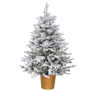 Sapin de Noël Doré Polyéthylène Enneigé 82 x 82 x 120 cm