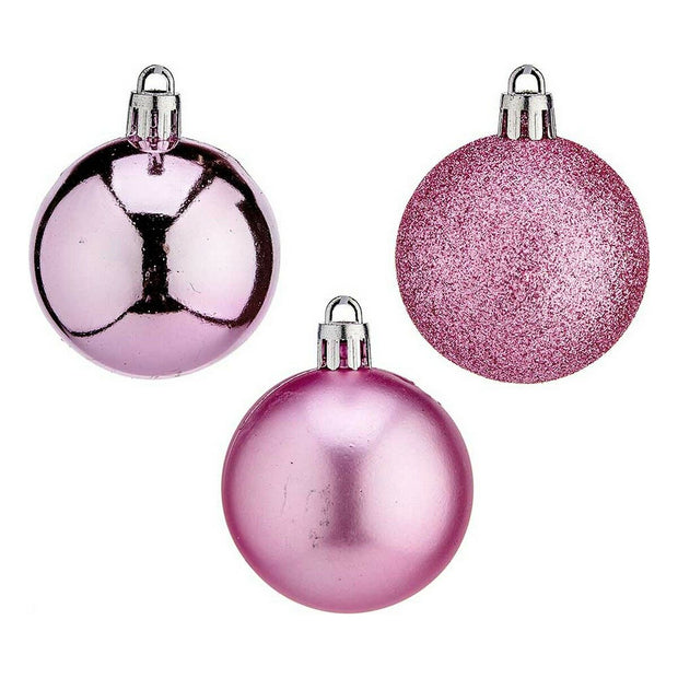 Boules de Noël Ø 5 cm 24 Unités Rose Plastique