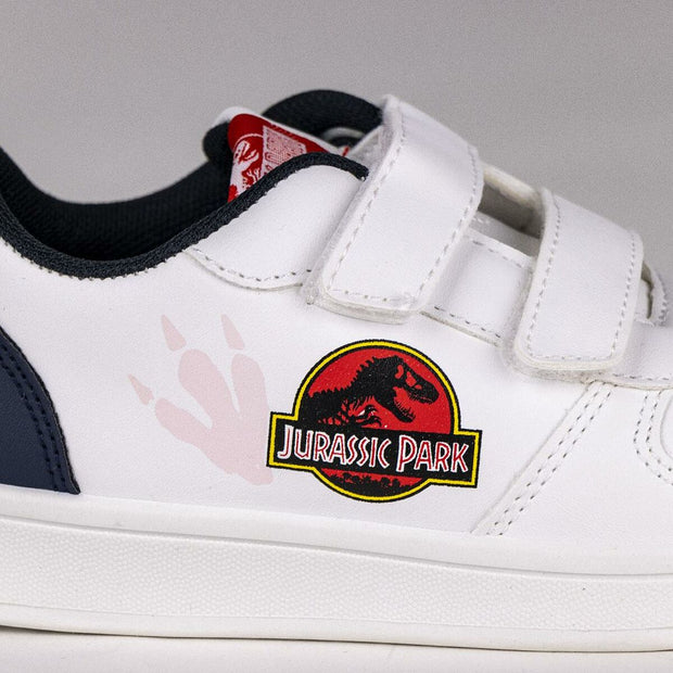 Chaussures de Sport pour Enfants Jurassic Park Velcro Blanc