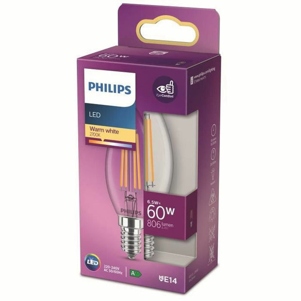 Ampoule LED Bougie Philips Equivalent  E14 60 W