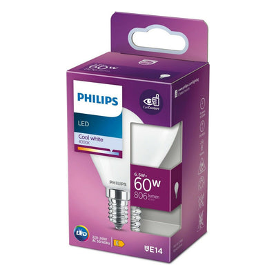 Lampe LED Philips E14 6,5 W 806 lm (4000 K) (Ø 4,5 x 8 cm)