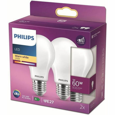 Lampe LED Philips Bombilla 60 W E27 (2 Unités)