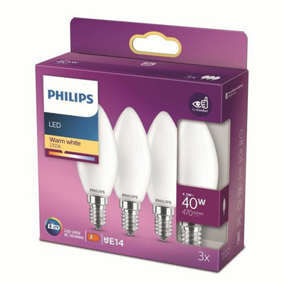 Lampe LED Philips 8719514272170 40 W A+ F E14 (2700k) (3 Unités)