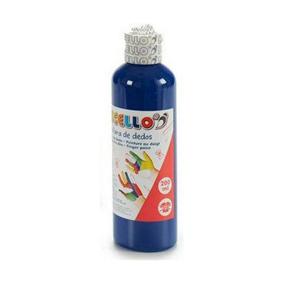 peinture pour doigts 200 ml Bleu 12 Unités