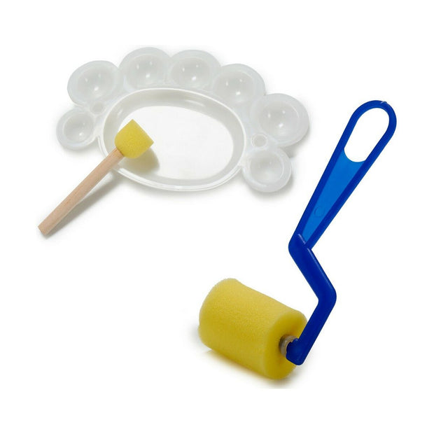 Ensemble pour activités manuelles Jaune Bleu Blanc Plastique (12 Unités)