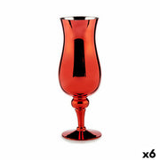 Bougeoir Verre Rouge 13,5 x 35 x 13,5 cm (6 Unités)