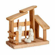 Crèche de Noël Blanc Naturel Bois Céramique 18 x 17 x 8 cm (2 Unités)