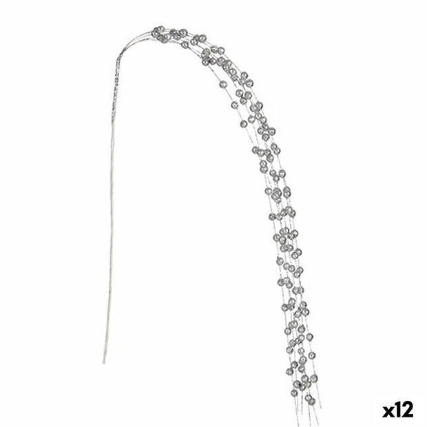 Branche 140 cm Balles Argenté (12 Unités)