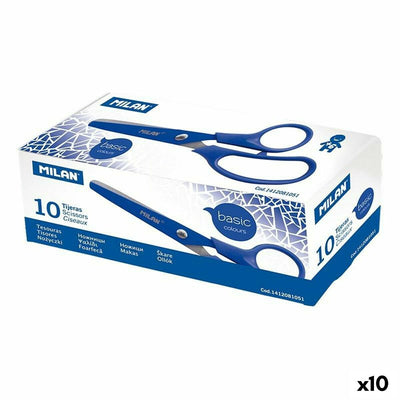Ciseaux Milan Bleu Acier inoxydable (10 Unités)