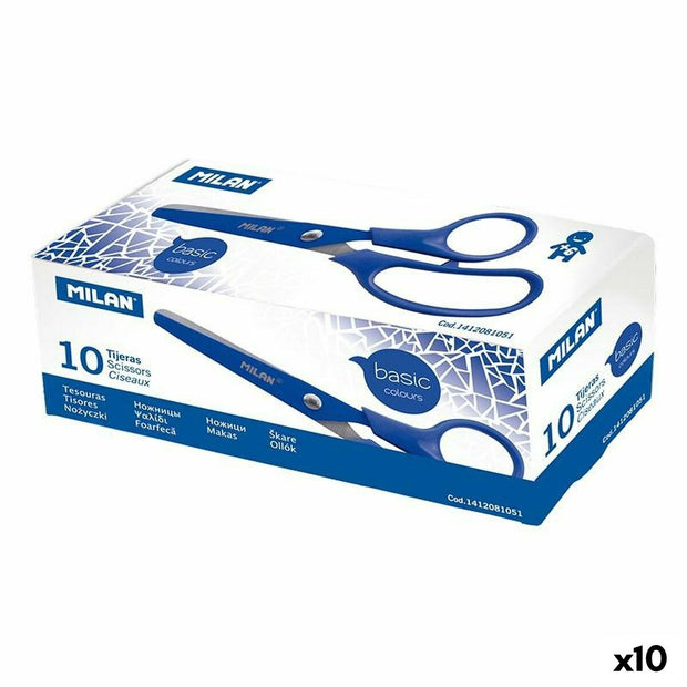 Ciseaux Milan Bleu Acier inoxydable (10 Unités)