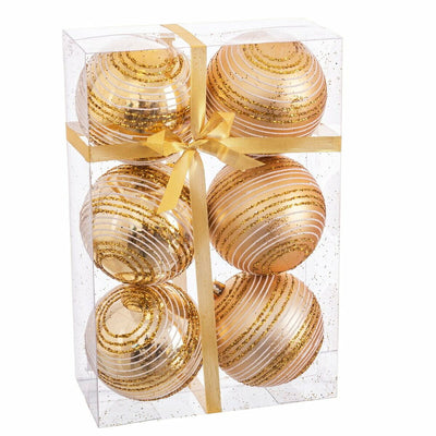 Boules de Noël Doré Plastique Spirale 8 x 8 x 8 cm (6 Unités)