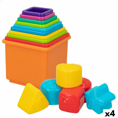 Blocs Empilables PlayGo 10,5 x 9 x 10,5 cm 16 Pièces 4 Unités