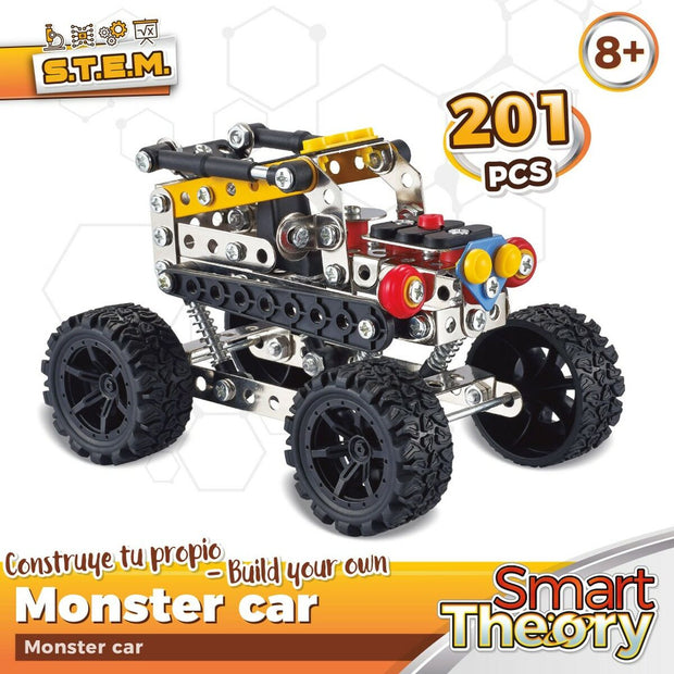 Set de construction Colorbaby Smart Theory Mecano Monster Car Voiture 201 Pièces (6 Unités)