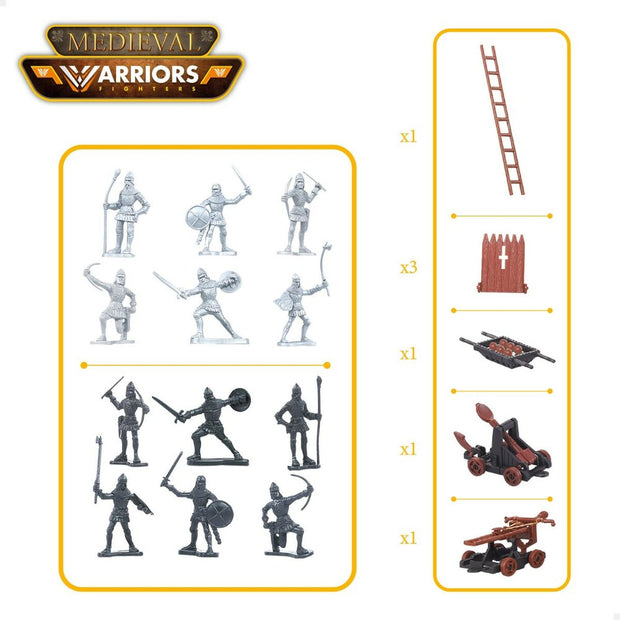 Set de construction Colorbaby Medieval Fighters 25 Pièces (4 Unités)