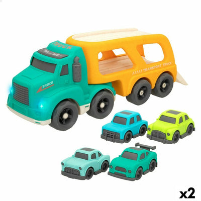 Camion porte-véhicules et Voitures Motor Town Lumière Son 32,5 x 13 x 10,5 cm (2 Unités)