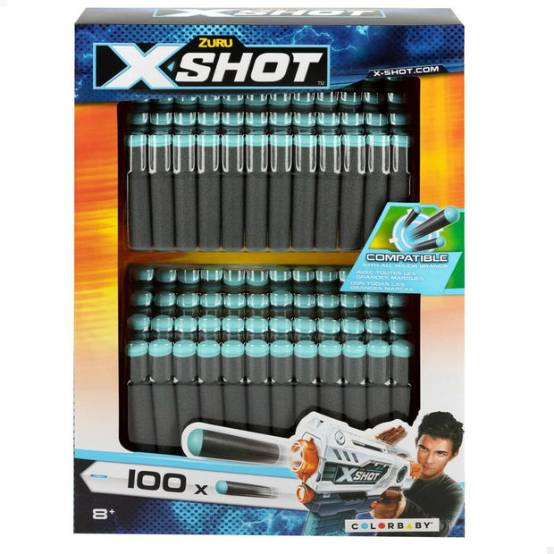 Fléchettes Zuru X-Shot 100 Pièces 1,3 x 6,7 x 1,3 cm (12 Unités)