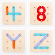 Set en bois pour former des lettres et des chiffres Koogame InnovaGoods 27 Pièces